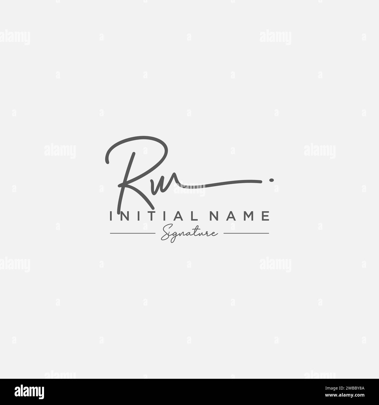 Vektor der RW-Signature-Logo-Vorlage. Stock Vektor
