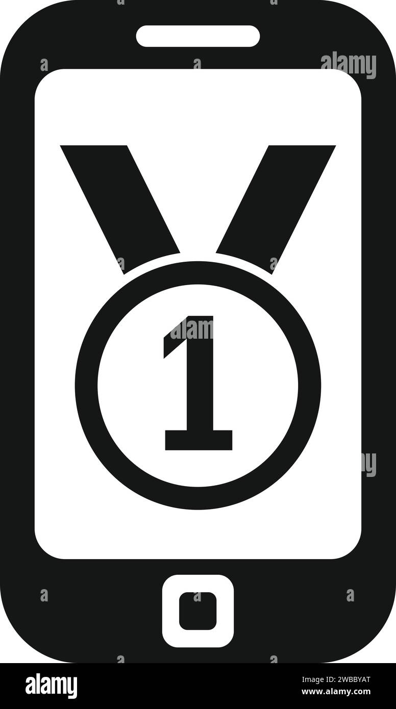 Gold Medaille Läufer App Symbol einfacher Vektor. Digitale Fitness. Sportübung Stock Vektor