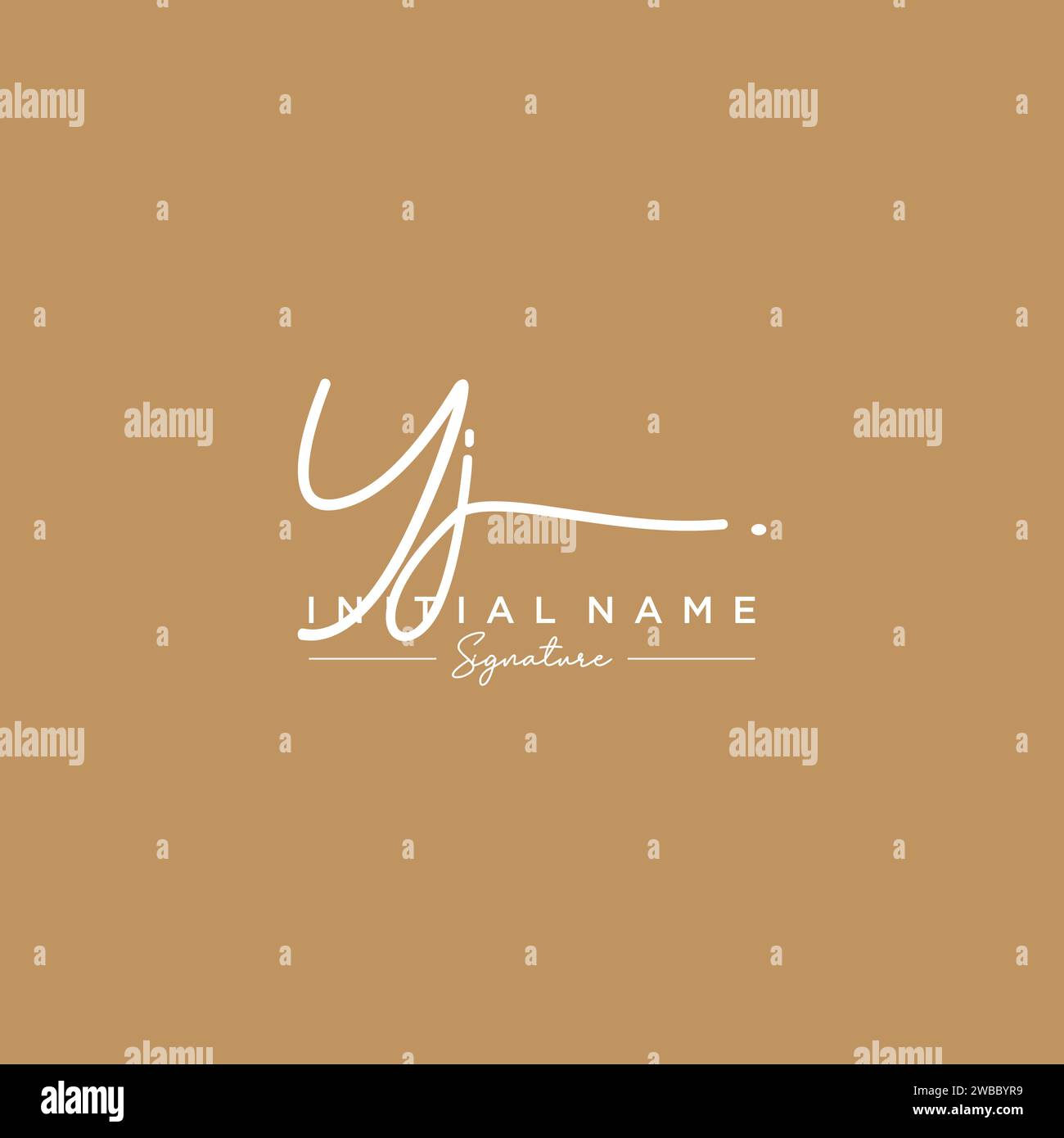 Vektor für die Vorlage für das YJ-Signature-Logo. Stock Vektor