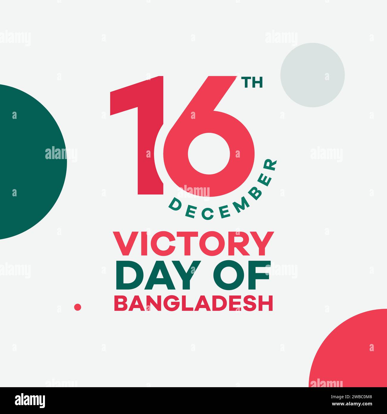 16. Dezember Siegestag von Bangladesch Vorlage Design. Bangla Typografie und Schriftdesign für den Nationalfeiertag in Bangladesch Siegesaufkleber, Stock Vektor
