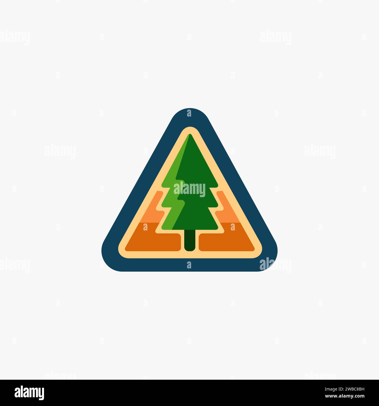 Waldzeichen, Pinienbaum-Logo-Symbol, Vektor-Illustration Stock Vektor