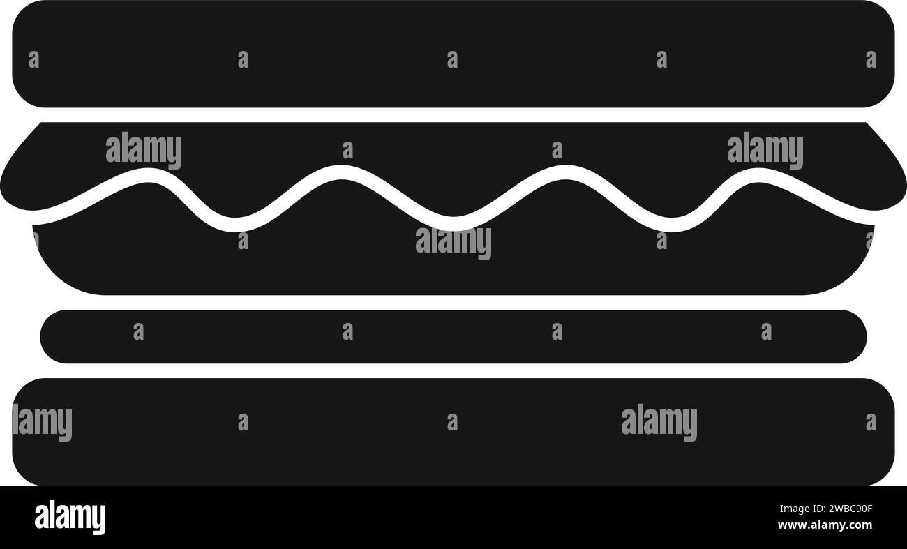 Hausgemachte Sandwich-Symbol einfacher Vektor. Fastfood. Mittagessen zum Mitnehmen Stock Vektor