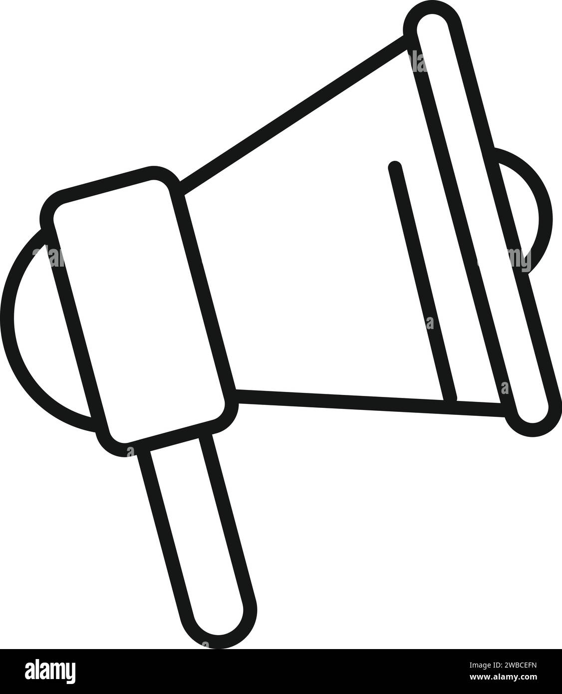 Suchjob-Megaphon-Symbol-Outline-Vektor. Karrieregespräch. Arbeitssuche Stock Vektor