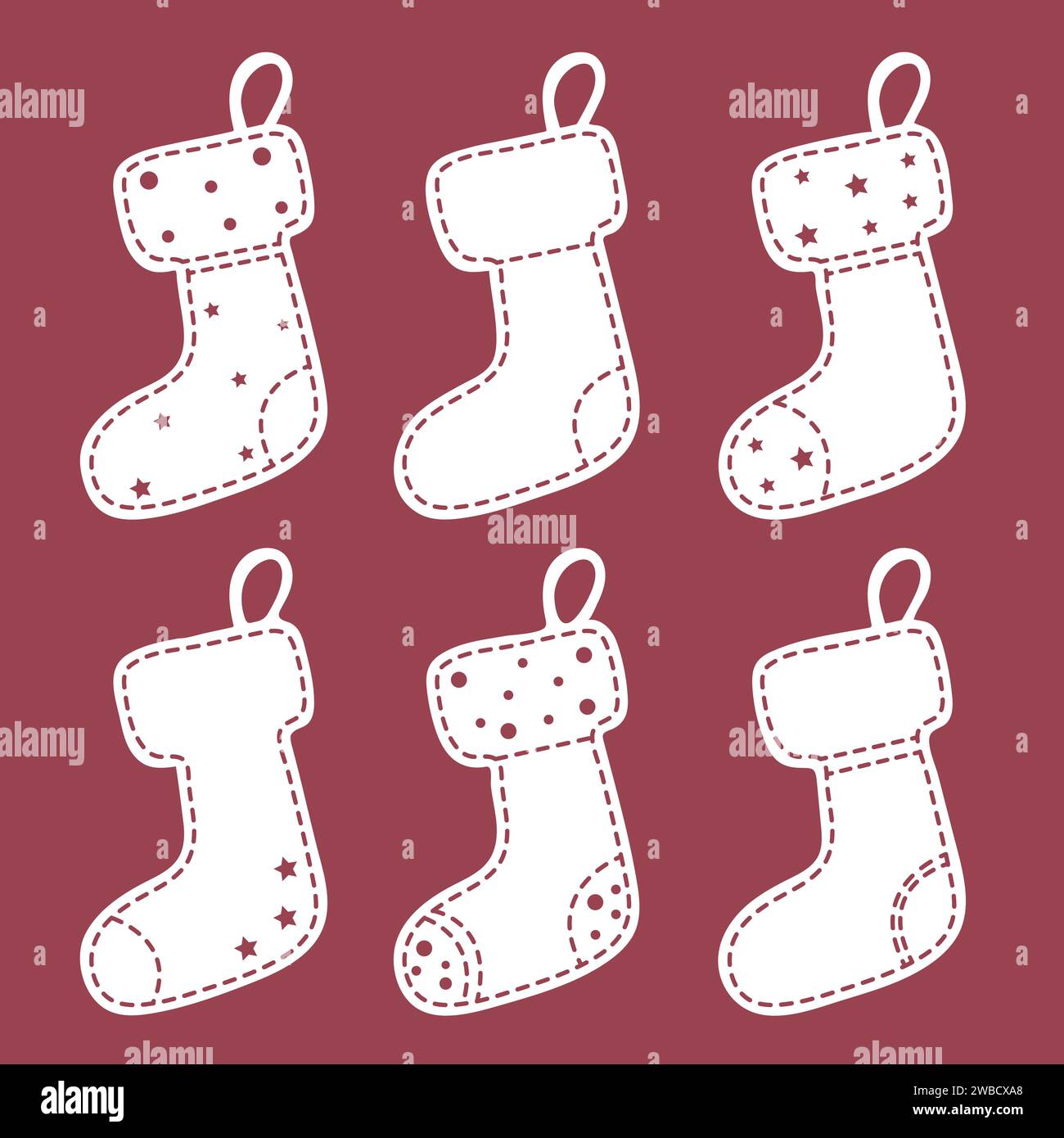 Winteraccessoires. Weihnachtssocken Von Santas Stock Vektor