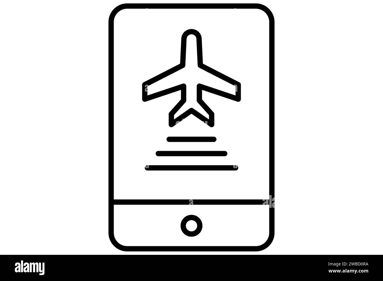 Symbol für mobile Bordkarte. Symbol für elektronische Tickets. Liniensymbolstil. Elementabbildung Stock Vektor