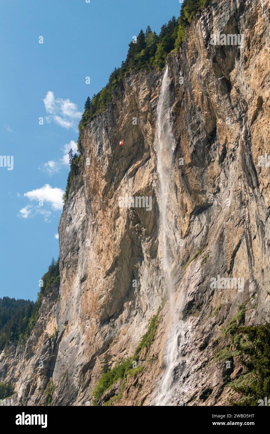 Staubbach Wasserfall in Lauterbrunnen, Schweiz Stockfoto
