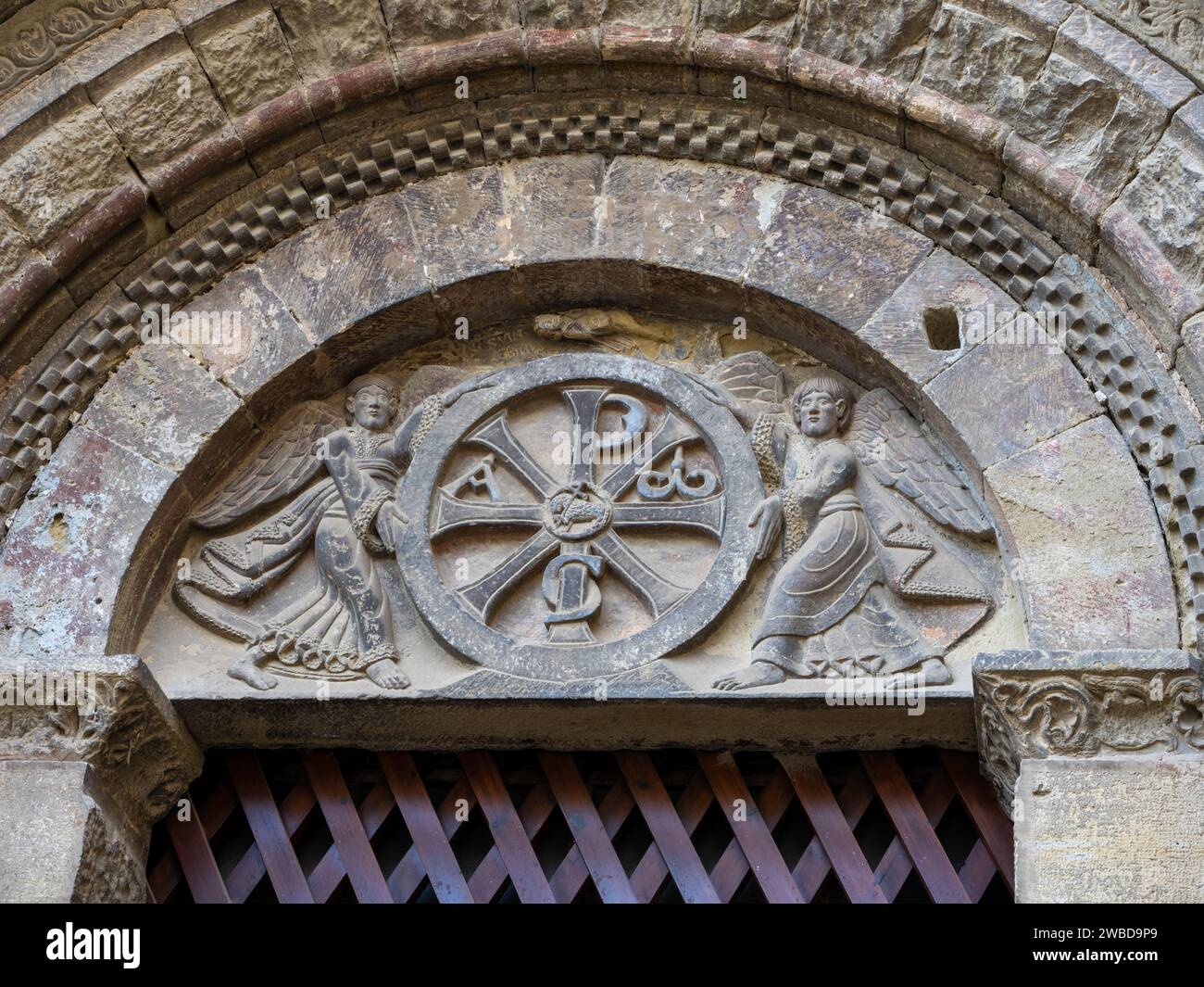 Kloster San Pedro in Huesca, Spanien. Alte Kirche San Pedro el Viejo in Huesca, Aragon, Spanien Stockfoto