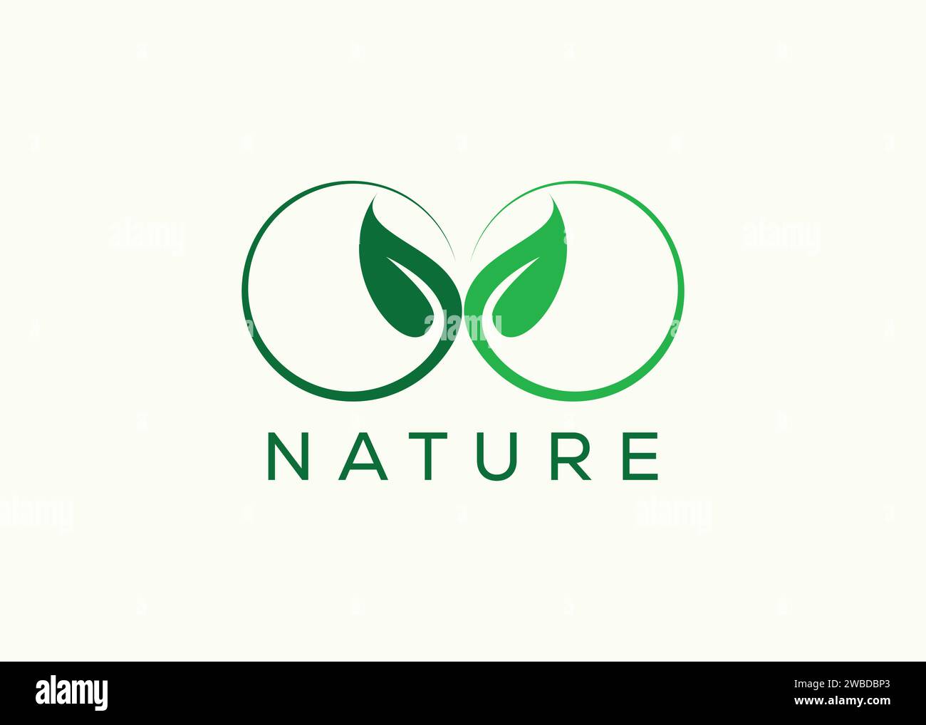 Vektorvorlage mit grünem Blatt-Logo. Nature Growth Leaf Vektor-Logo. Stock Vektor
