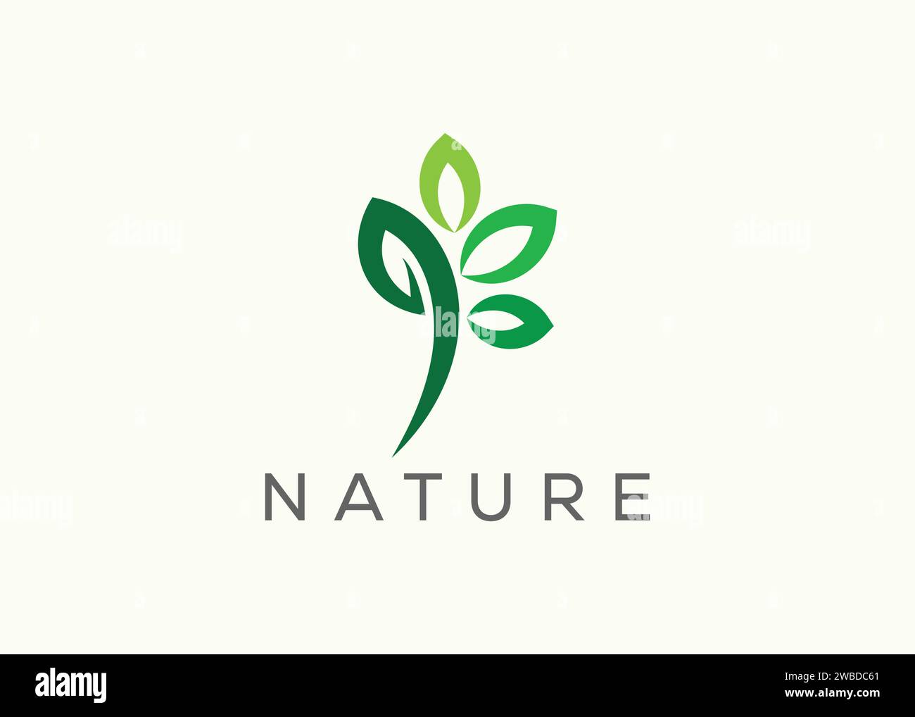 Vektorvorlage mit grünem Blatt-Logo. Nature Growth Leaf Vektor-Logo. Stock Vektor