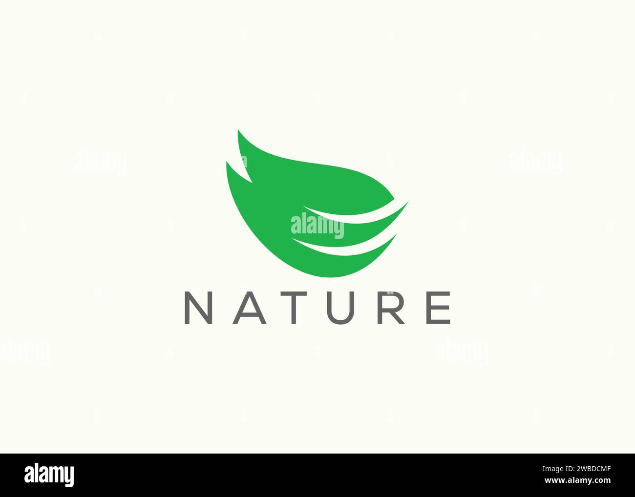 Vektorvorlage mit grünem Blatt-Logo. Nature Growth Leaf Vektor-Logo. Stock Vektor