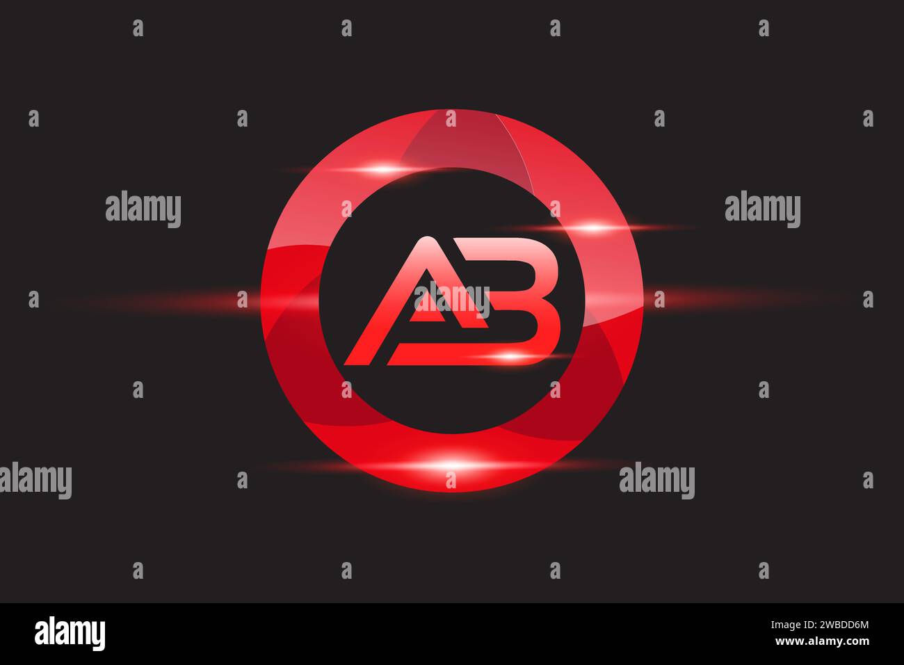 Ab Red Logo-Design. Vektor-Logo für Unternehmen. Stock Vektor