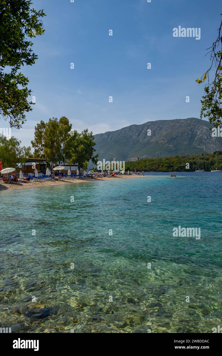 Ammoglossa Beach auf der griechischen ionischen Insel Meganisi Stockfoto