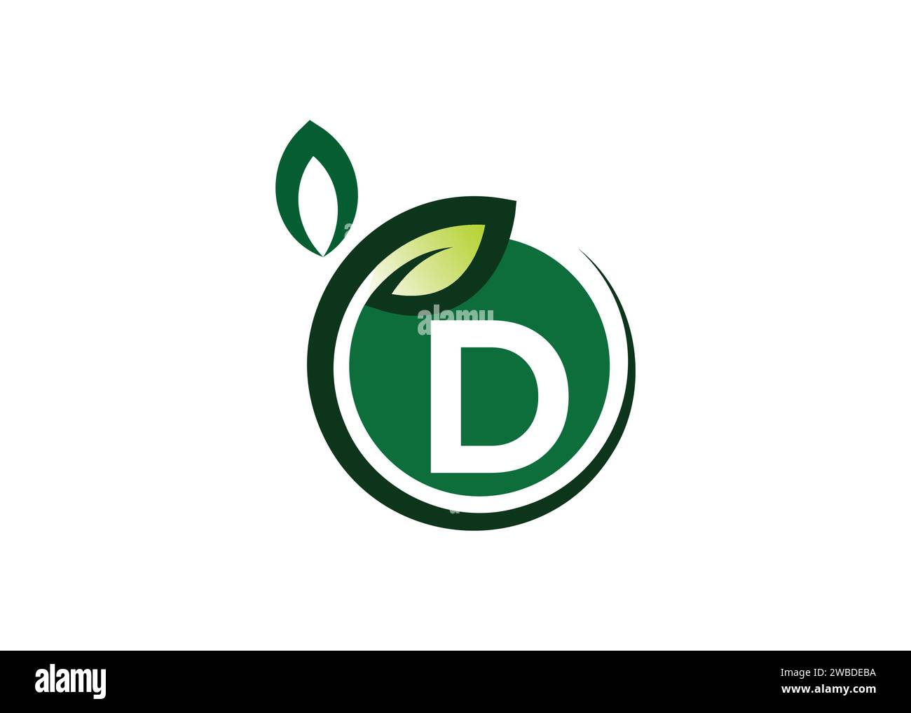 Letter D Green Leaf Logo Design Vektorvorlage. Letter D Nature Growth Leaf Vektor-Logo Stock Vektor