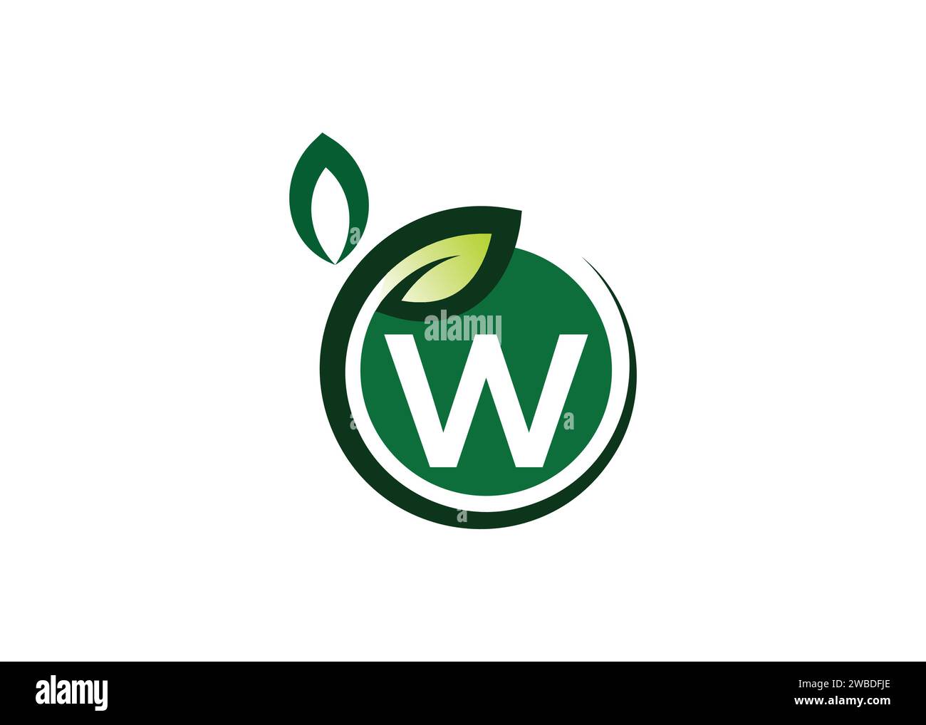 Letter W Green Leaf Logo Design Vektorvorlage. Letter W Nature Growth Leaf Vector Logo Stock Vektor