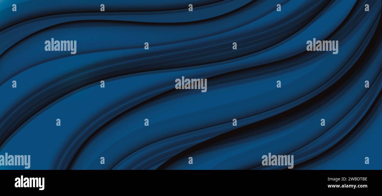Blaue abstrakte Hintergrundwellen und -Linien Stockfoto
