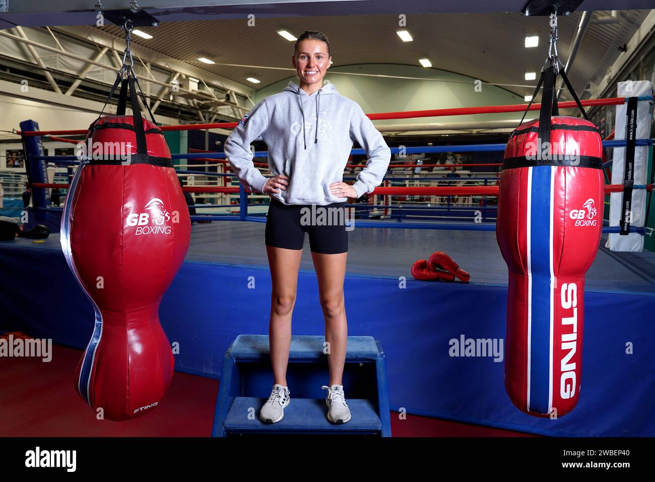 Boxer Elise Glynn während eines Medientages am English Institute of Sport, Sheffield. Bilddatum: Mittwoch, 10. Januar 2024. Stockfoto