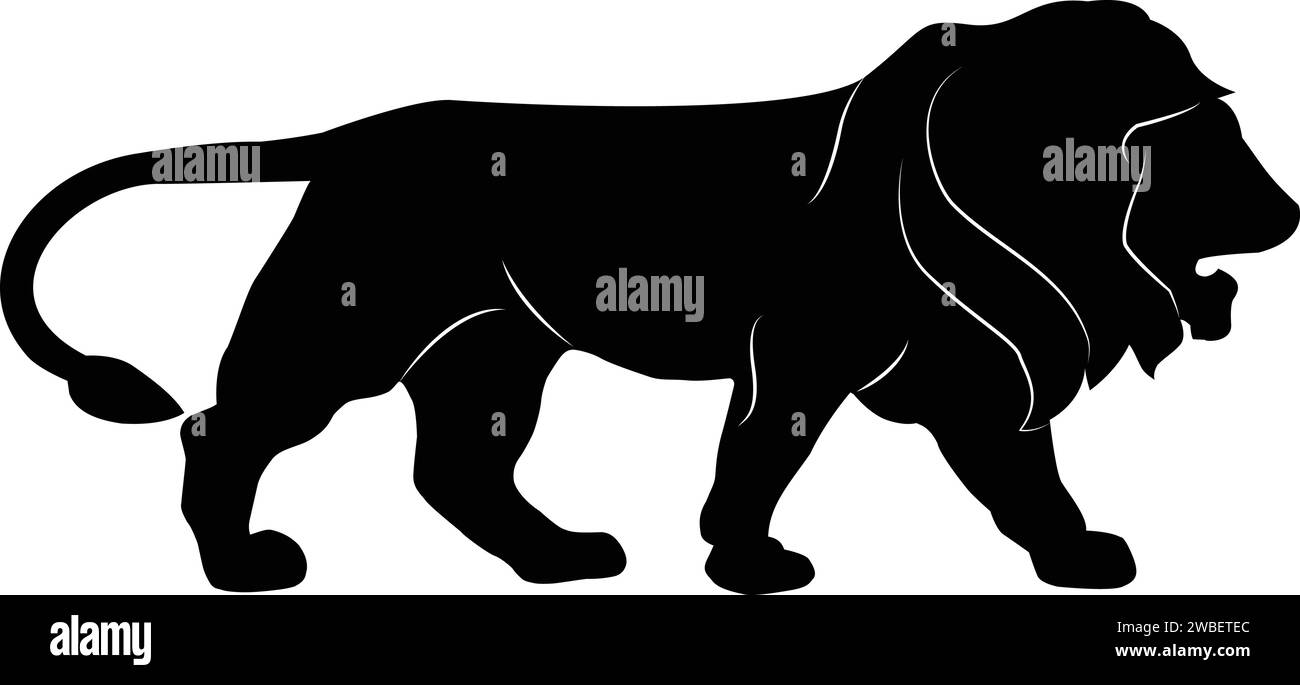 Löwensymbol | Marke in Indien | Wild Animal | Löwenlogo Stock Vektor