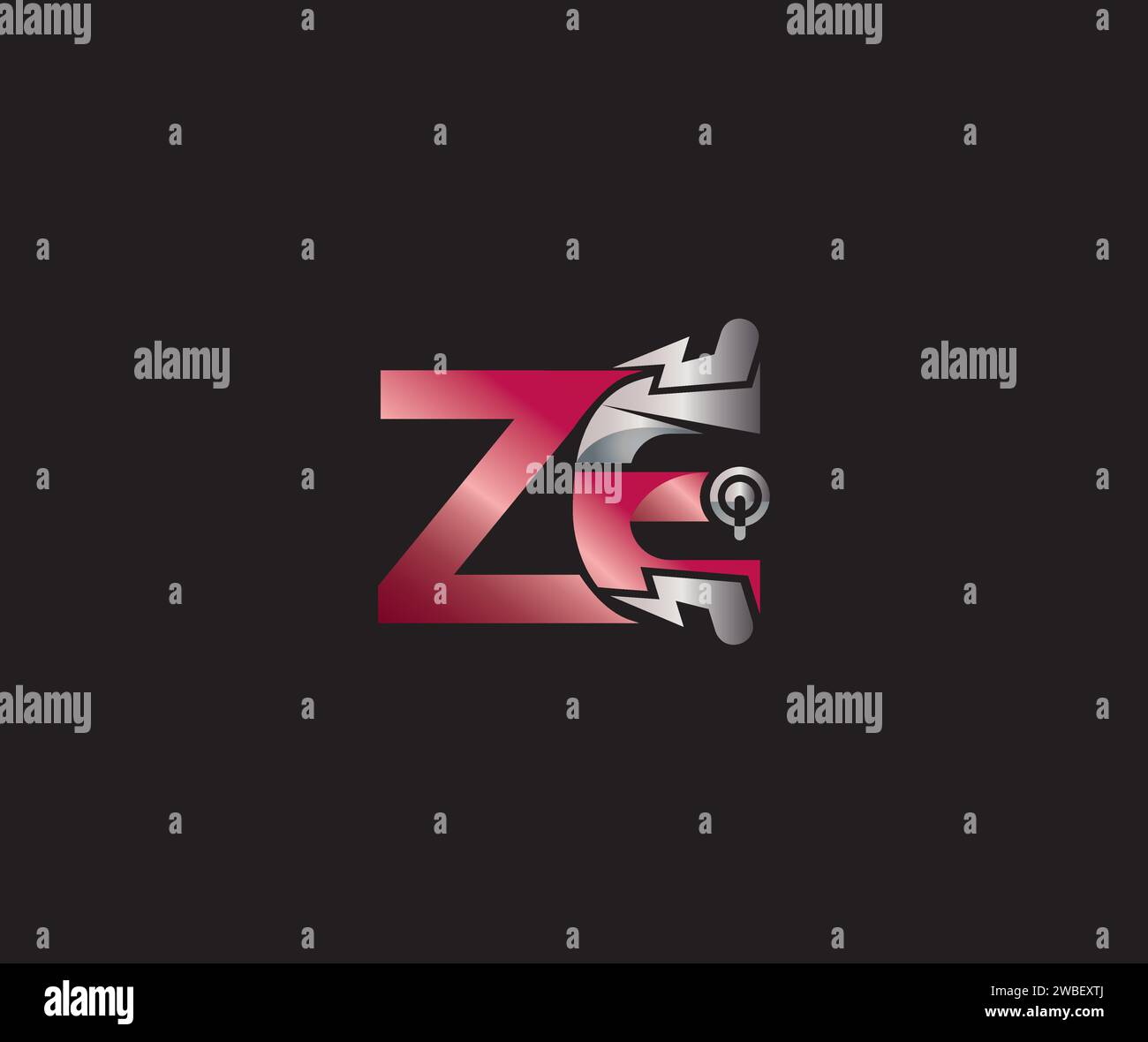 Electric Energy ZE Letter Creative Design Technology Logo Stock Vektor