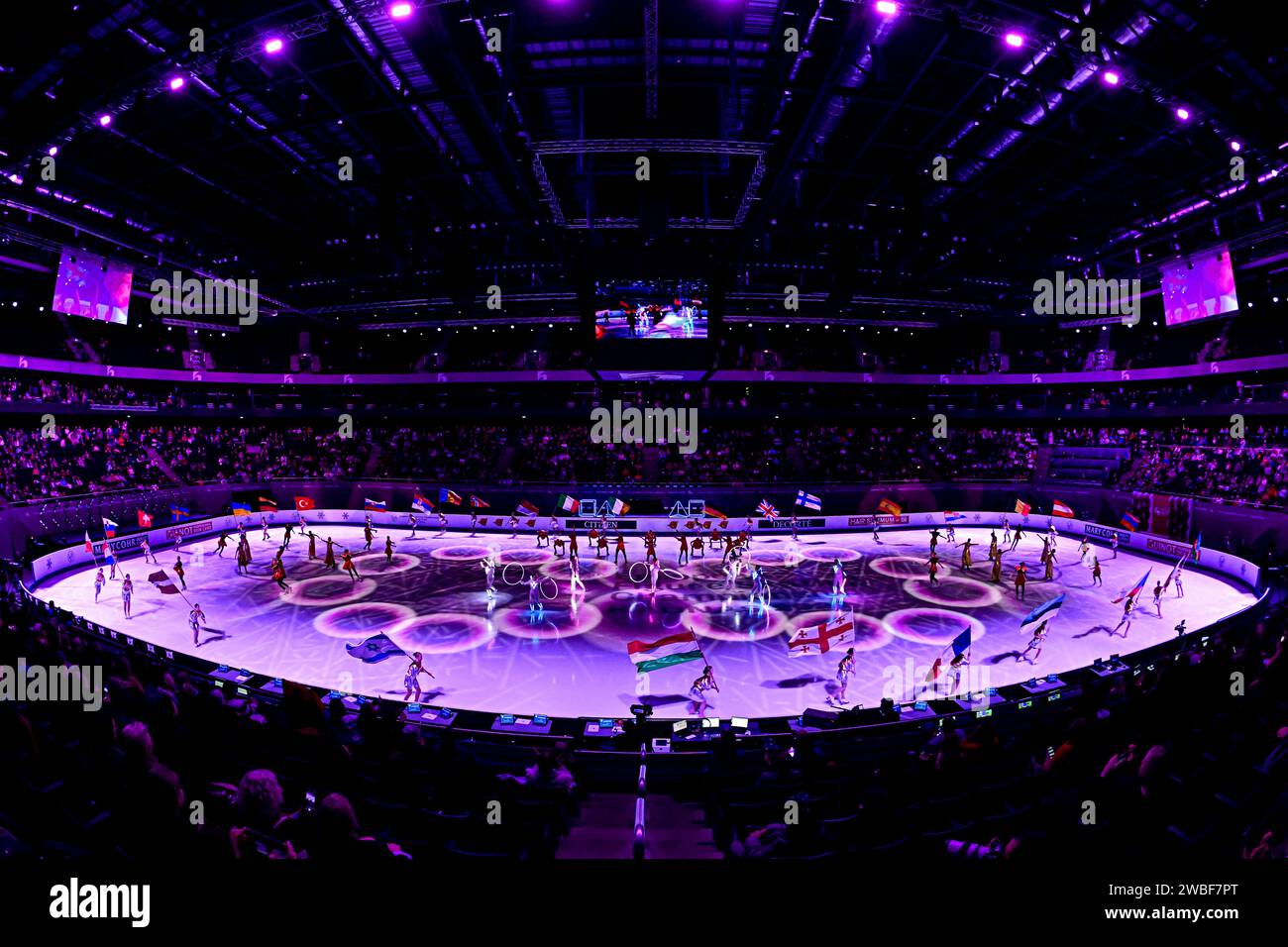 Eröffnungszeremonie bei der ISU Eiskunstlauf-Europameisterschaft 2024 in der Algiris Arena am 10. Januar 2024 in Kaunas, Litauen. Quelle: Raniero Corbelletti/AFLO/Alamy Live News Stockfoto