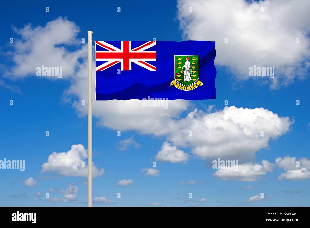 Die Flagge der Britischen Jungferninseln, Studio Stockfoto