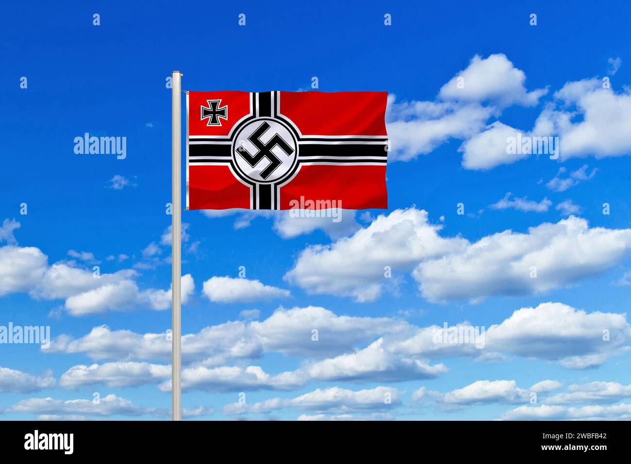 Die historische Flagge des Deutschen Reiches, Kriegsflagge von 1938, 1945, Studio Stockfoto