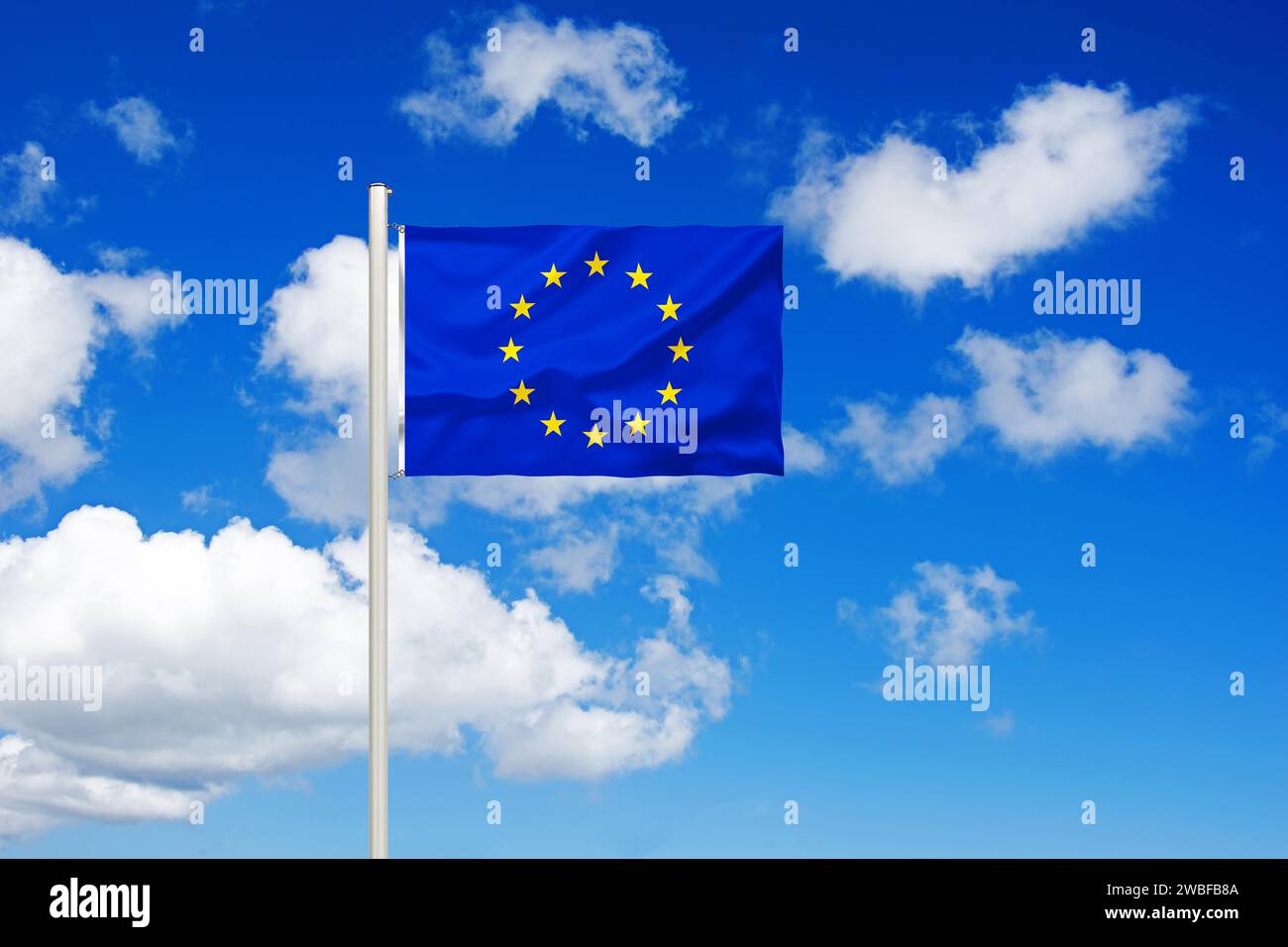 Flagge Europas, EU, Flagge, Studio Stockfoto