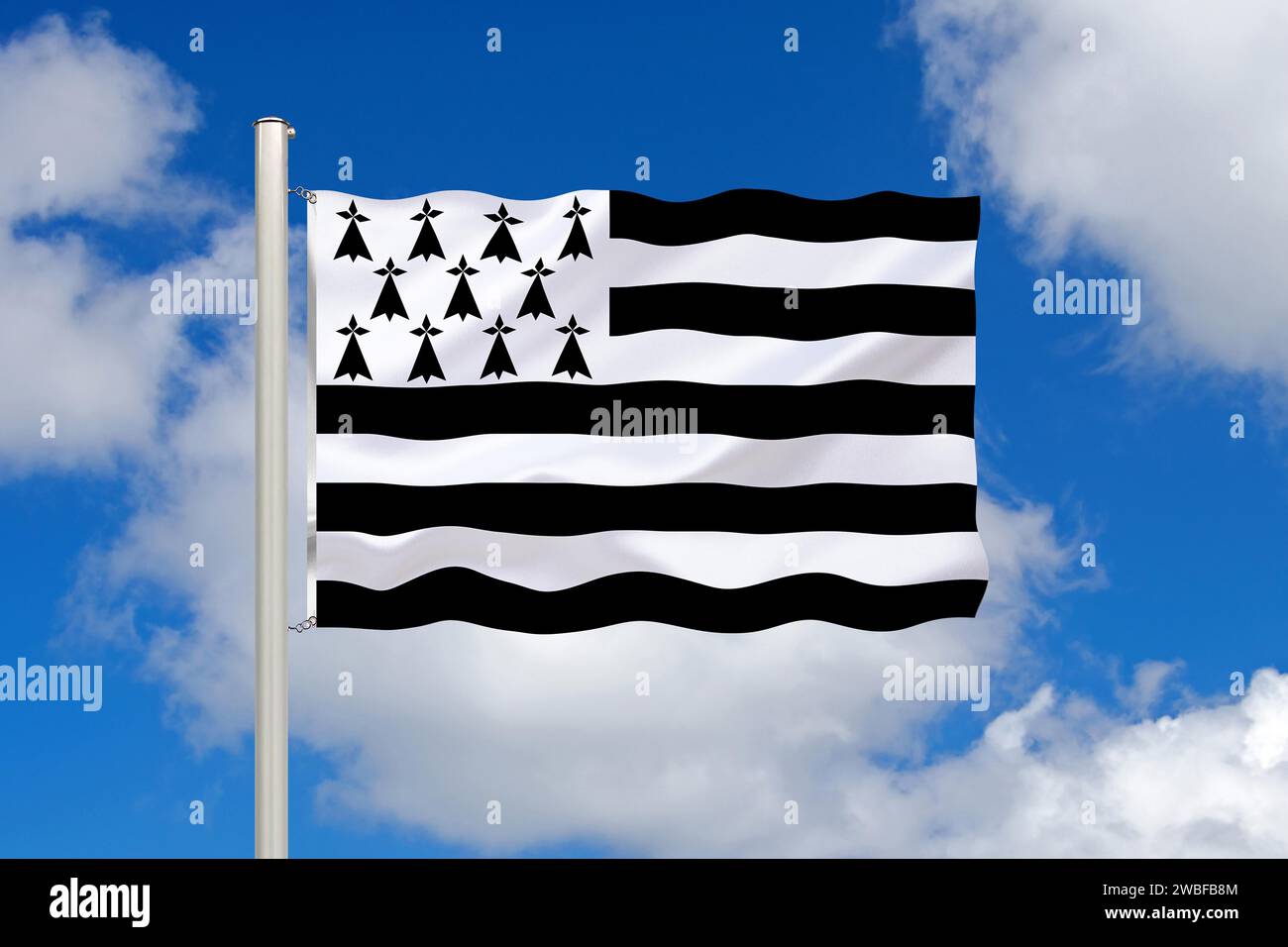 Die Flagge der Bretagne, Studio Stockfoto