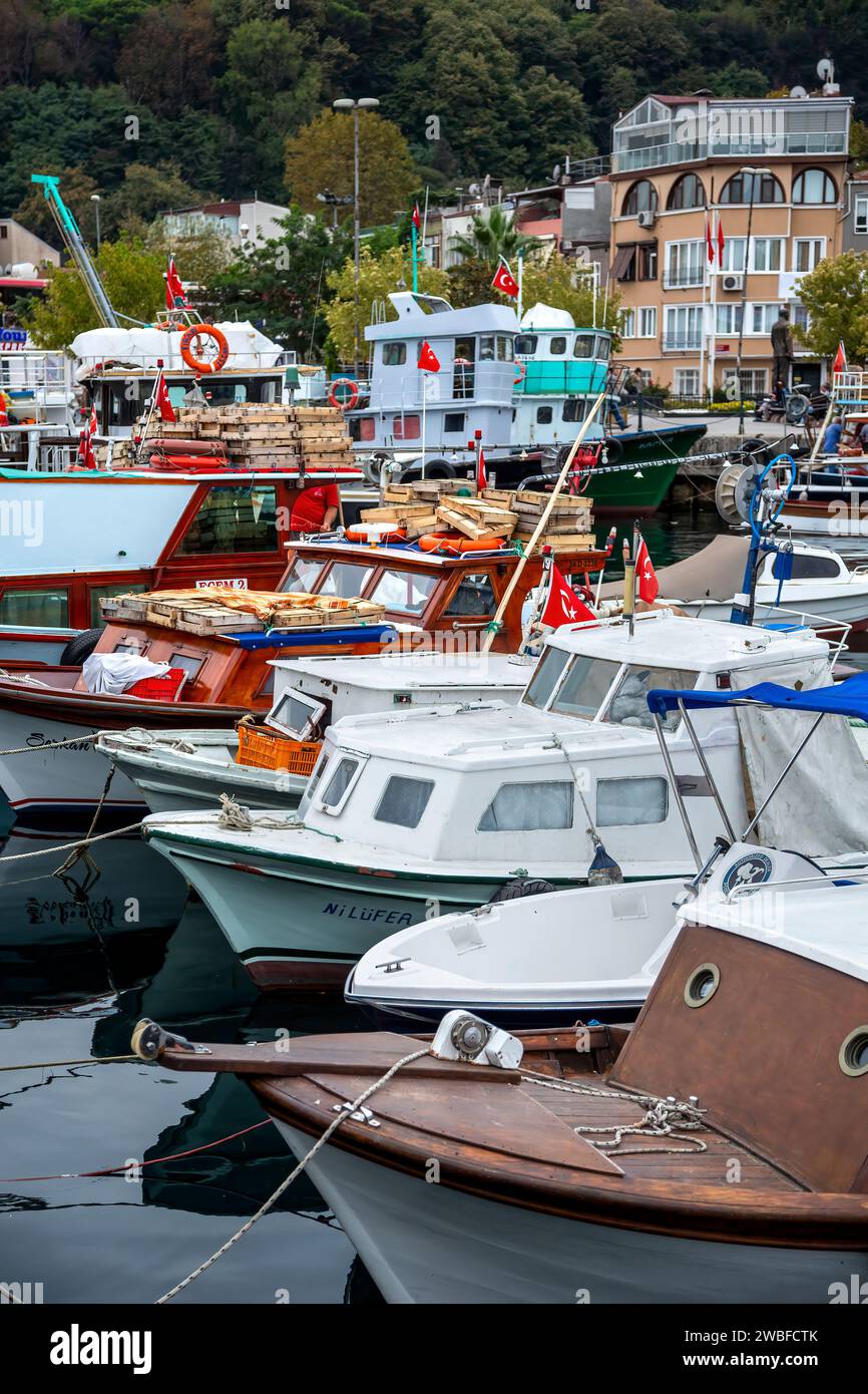 Fischerboote, Sariyer, in der Nähe von Istanbul, Türkei Stockfoto
