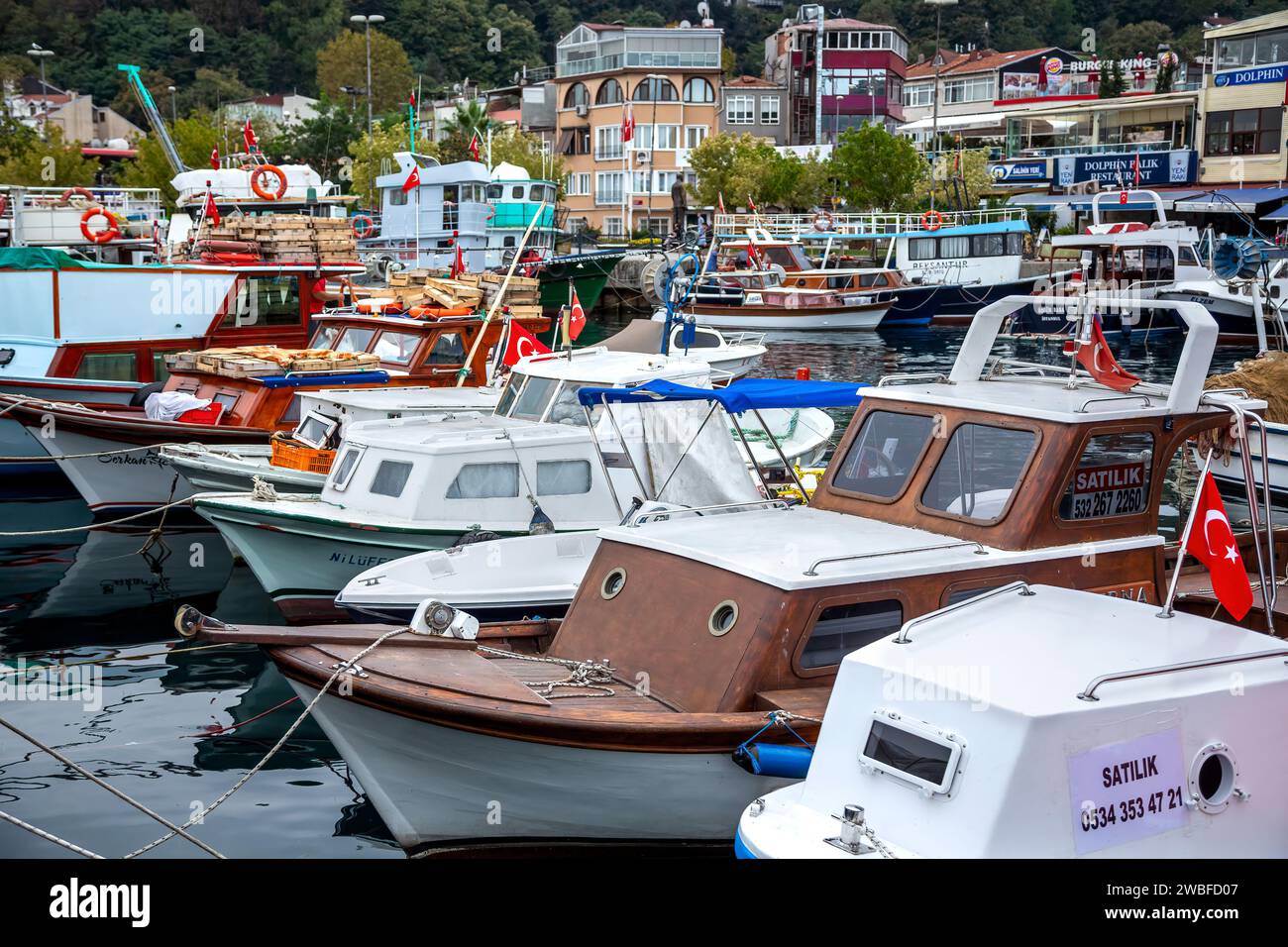 Fischerboote, Sariyer, in der Nähe von Istanbul, Türkei Stockfoto