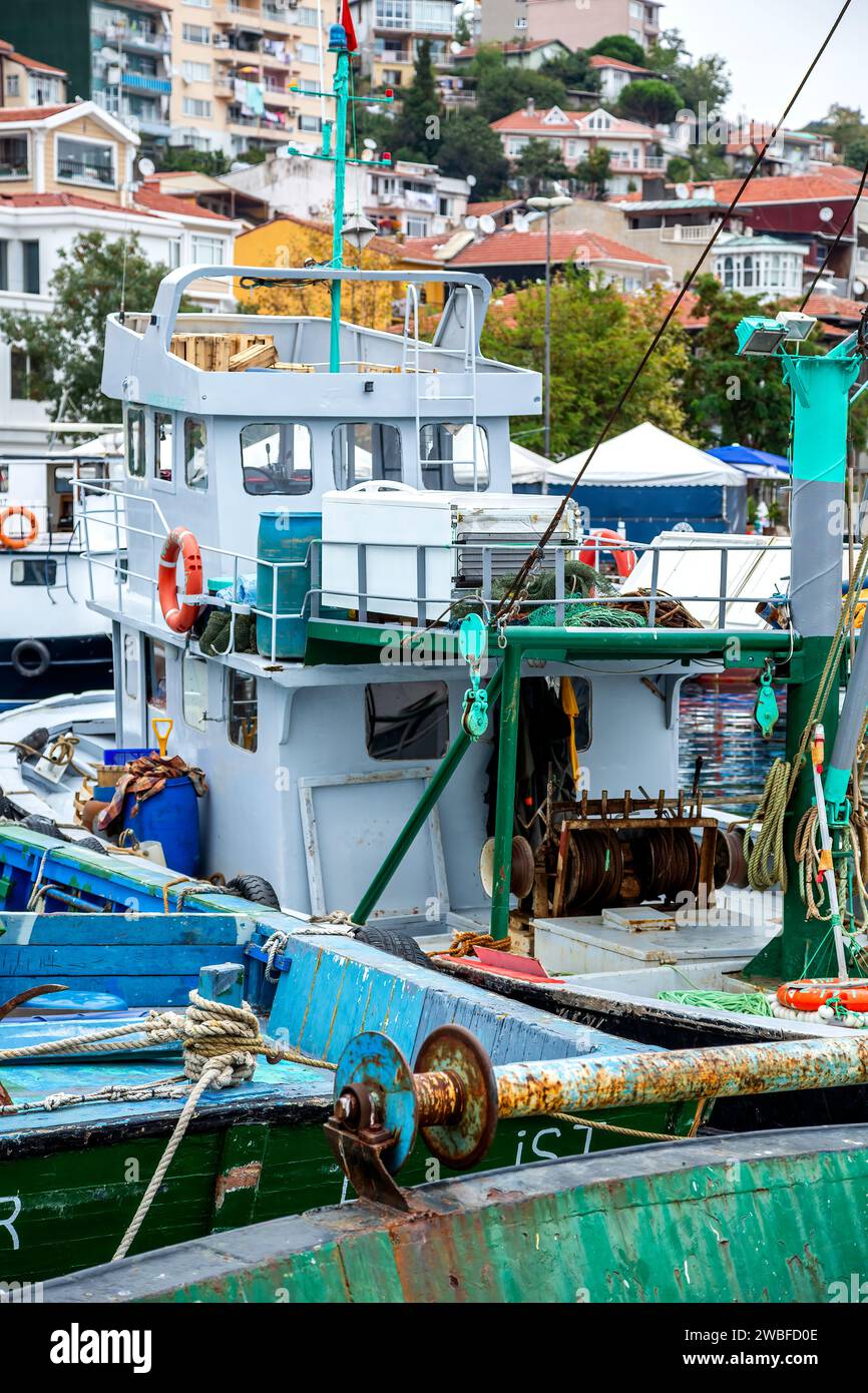 Fischerboote, Sariyer, in der Nähe von Istanbul, Türkei Stockfoto