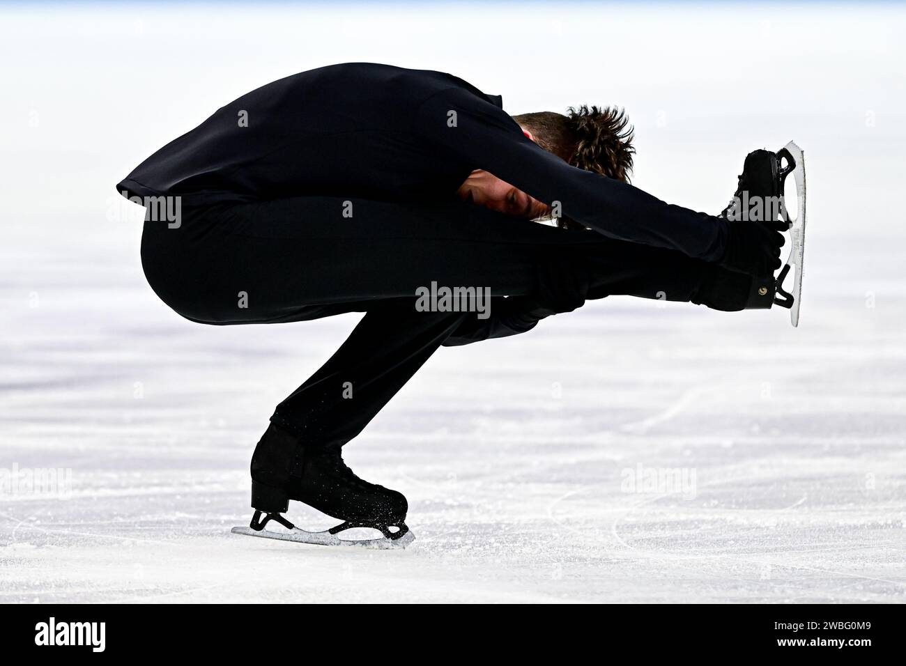 Lukas BRITSCHGI (SUI), während des Men Short Program, bei der ISU Europameisterschaft 2024, in der Algiris Arena, am 10. Januar 2024 in Kaunas, Litauen. Quelle: Raniero Corbelletti/AFLO/Alamy Live News Stockfoto