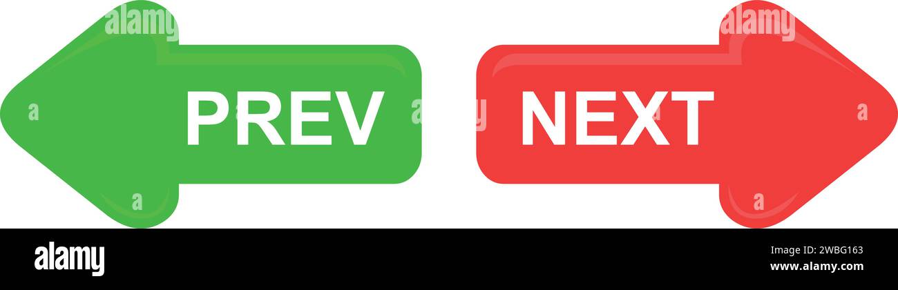 Pfeile für Vektorabbildungen mit den Wörtern zurück und Weiter digital Stock Vektor