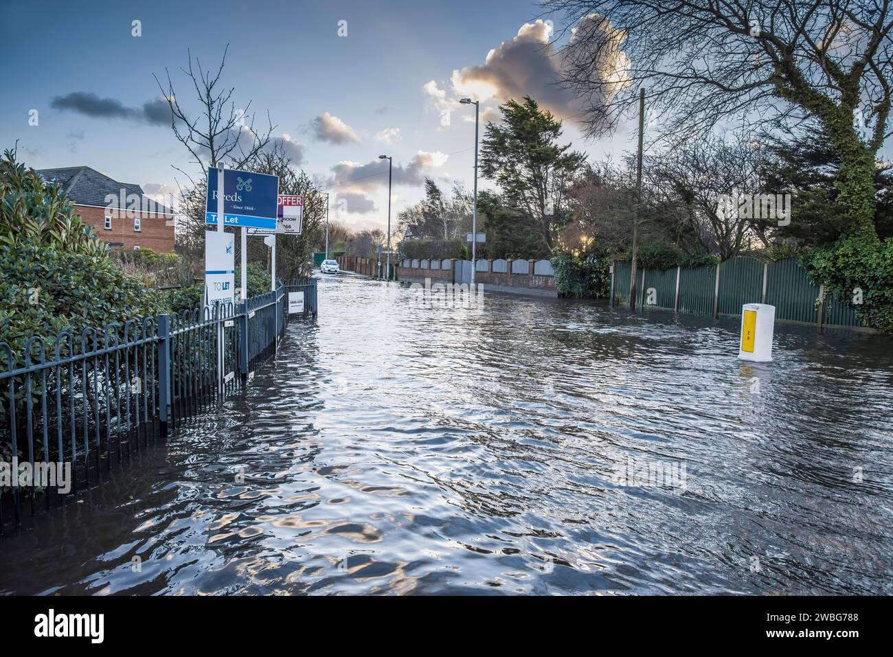 Lokale Flutkatastrophe, urugueys, lancashire, england, Großbritannien Stockfoto