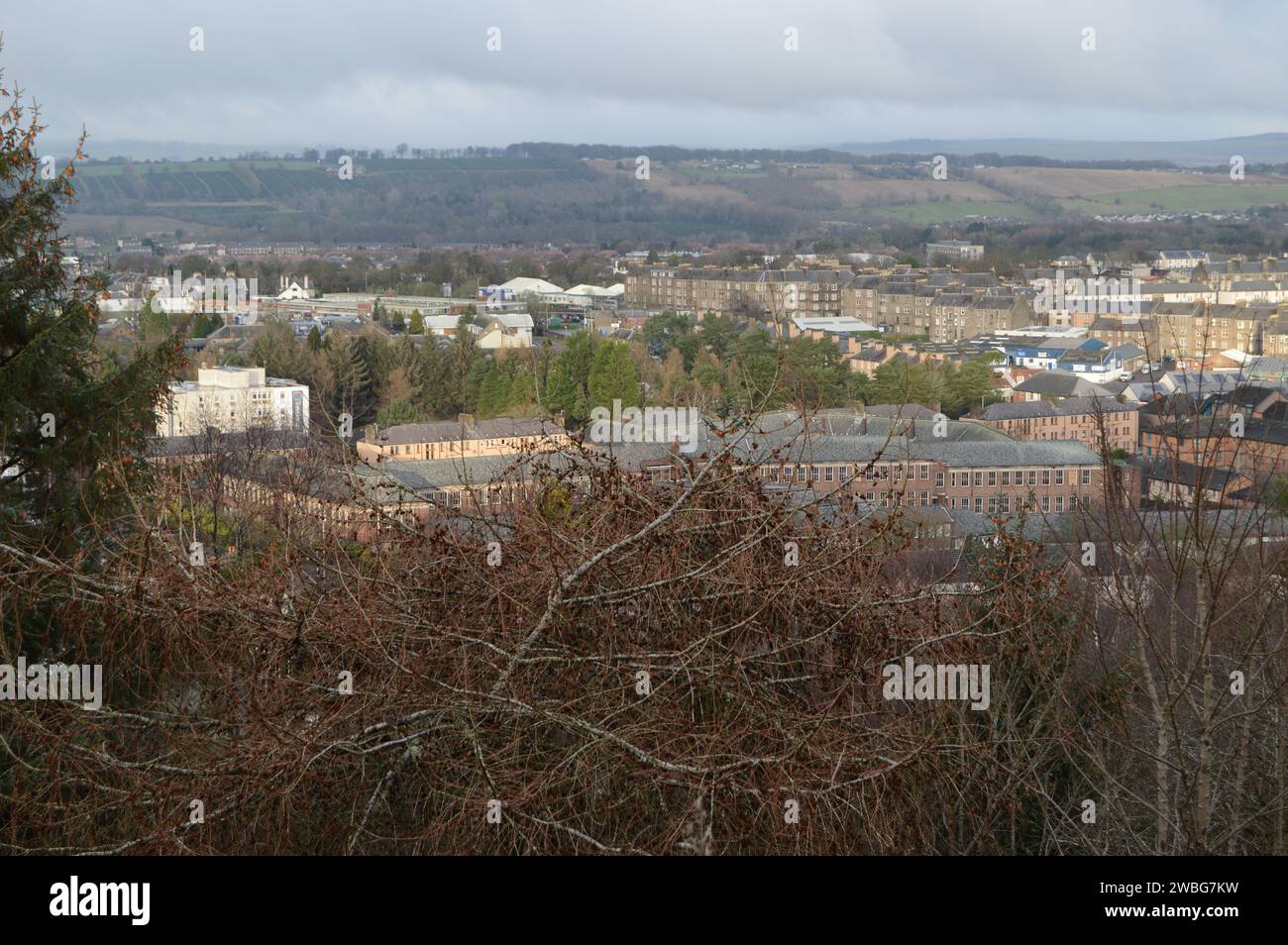 Blick auf Dundee und die Tay Mündung vom Dundee Law Stockfoto