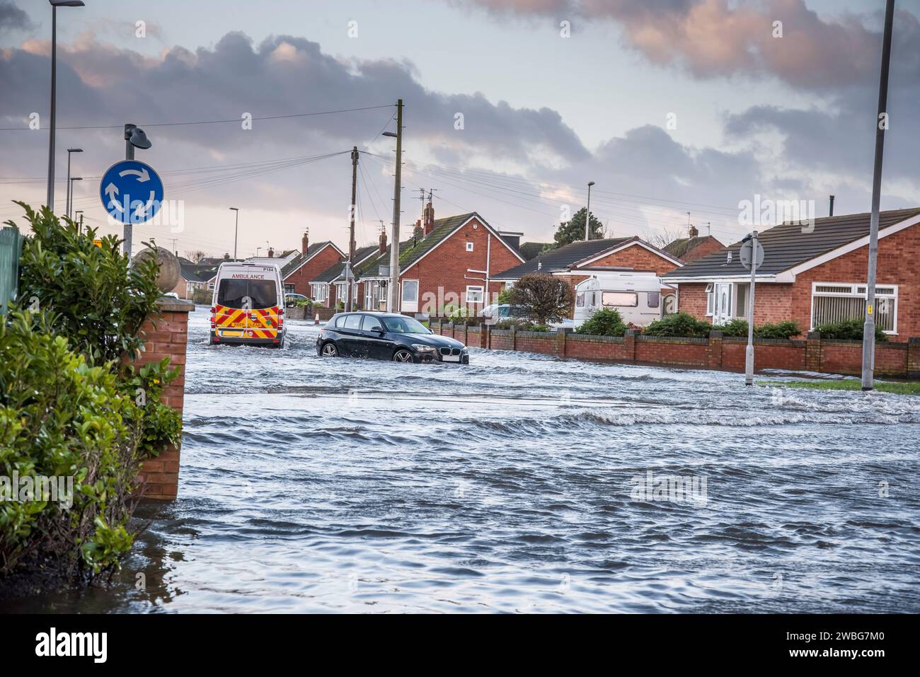 Lokale Flutkatastrophe, urugueys, lancashire, england, Großbritannien Stockfoto