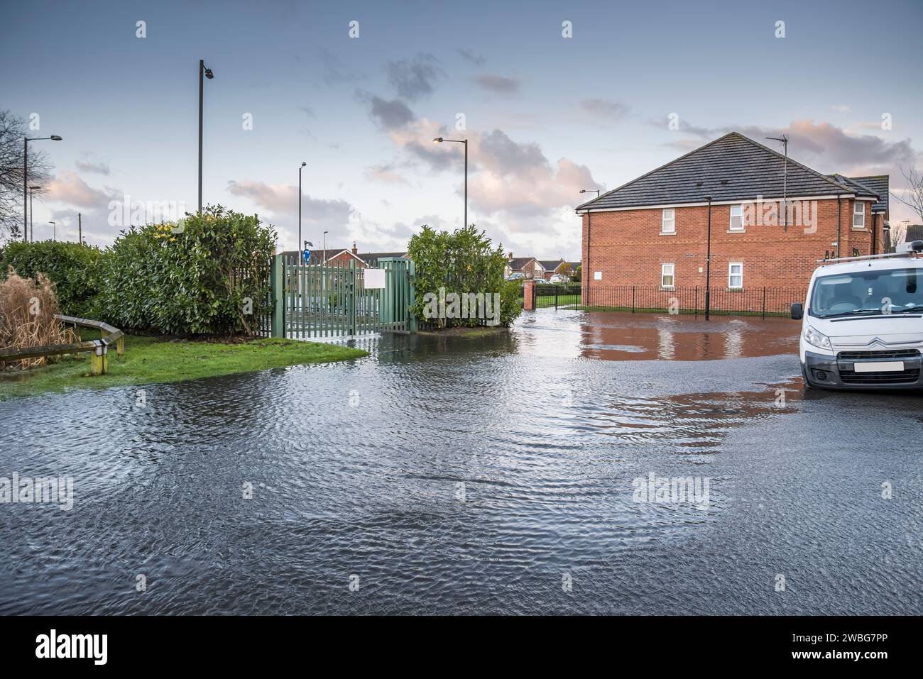 Lokale Flutkatastrophe, urugueys, lancashire, england, Großbritannien Stockfoto