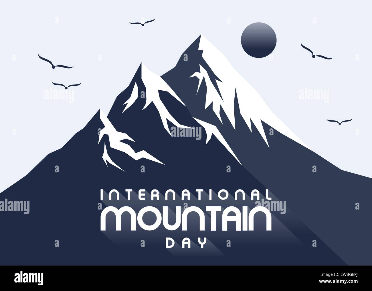 Silhouette der Berge für den Internationalen Tag der Berge. Letter-Emblem zum internationalen Bergtag. Vektorabbildung EPS.8 EPS.10 Stock Vektor