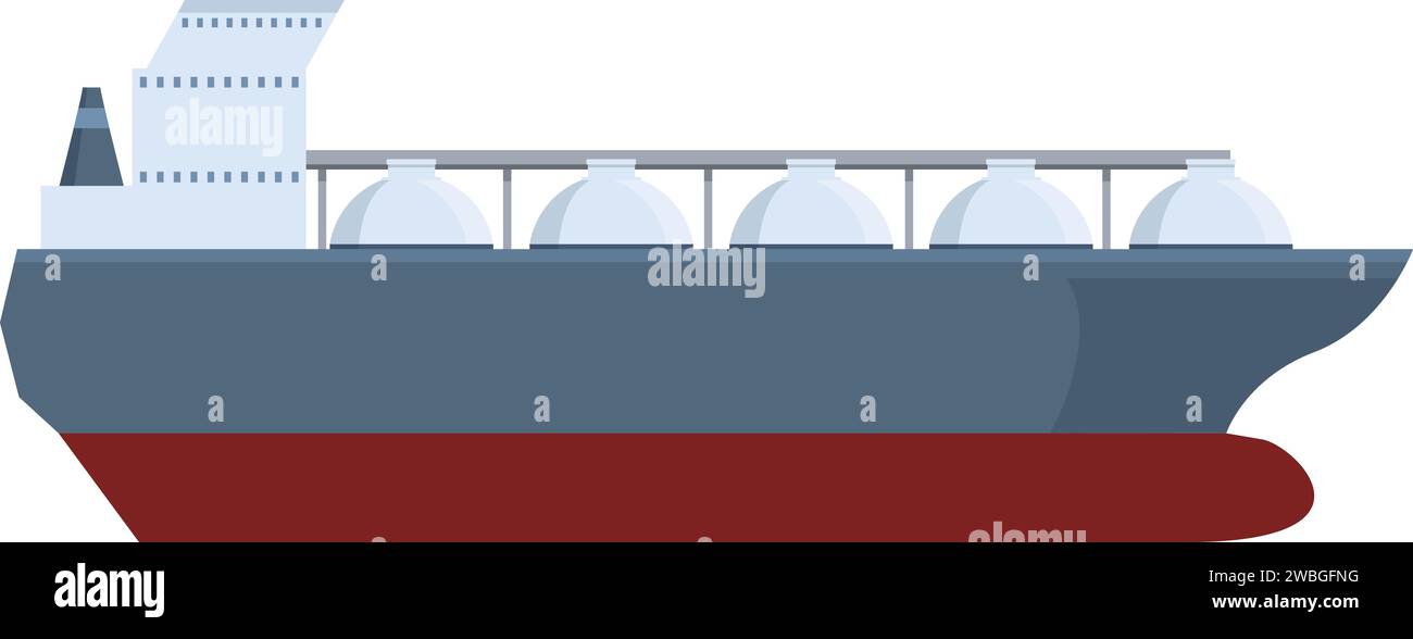 Tanker Gas Carrier Symbol Cartoon Vektor. Transportleitung. Benzin Marine Stock Vektor