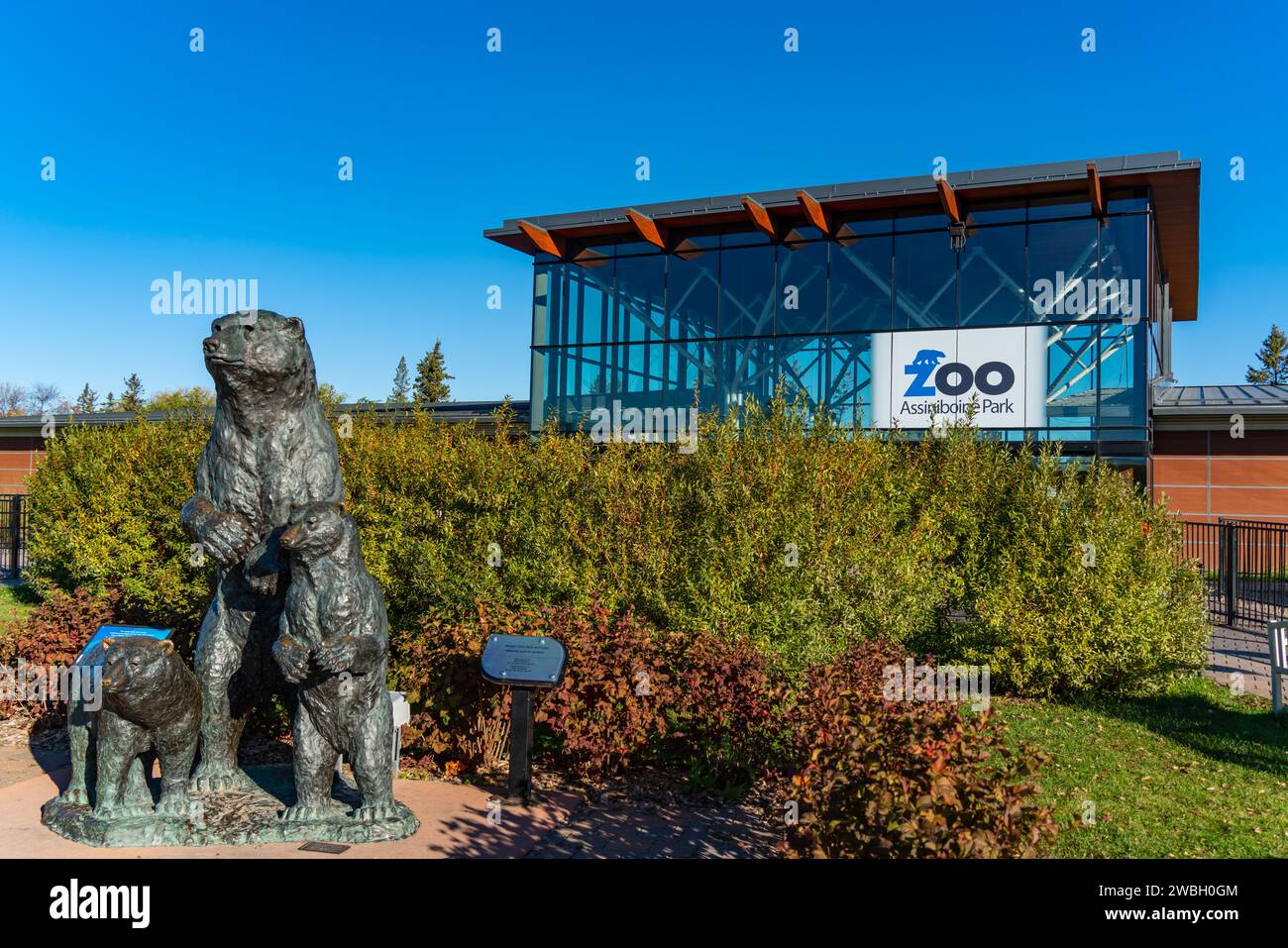 Eingang zum Assiniboine Park Zoo in Winnipeg, Kanada Stockfoto