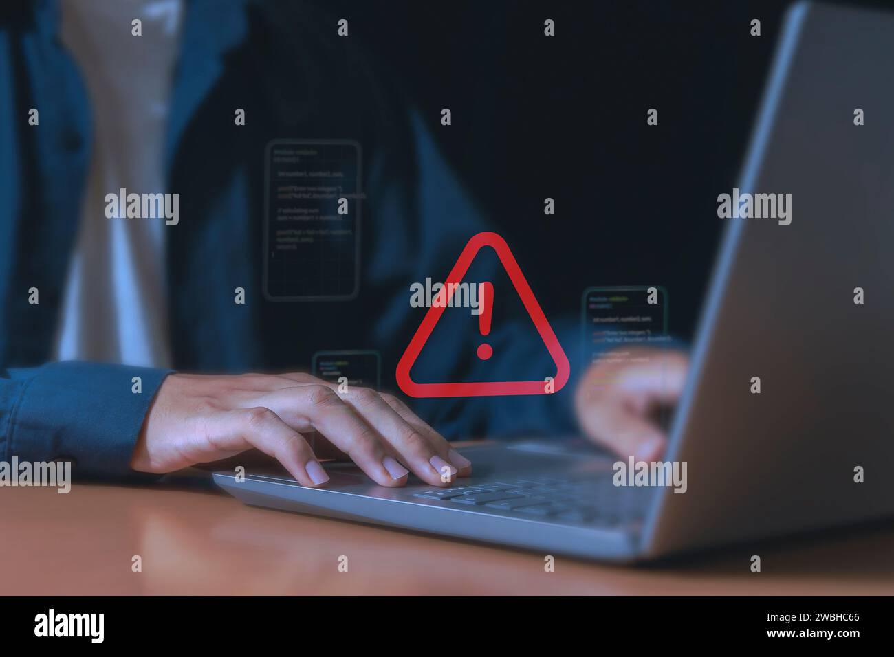 Fehlerwarnung 404 Seite nicht gefunden Warnung Netzwerkprobleme Stockfoto