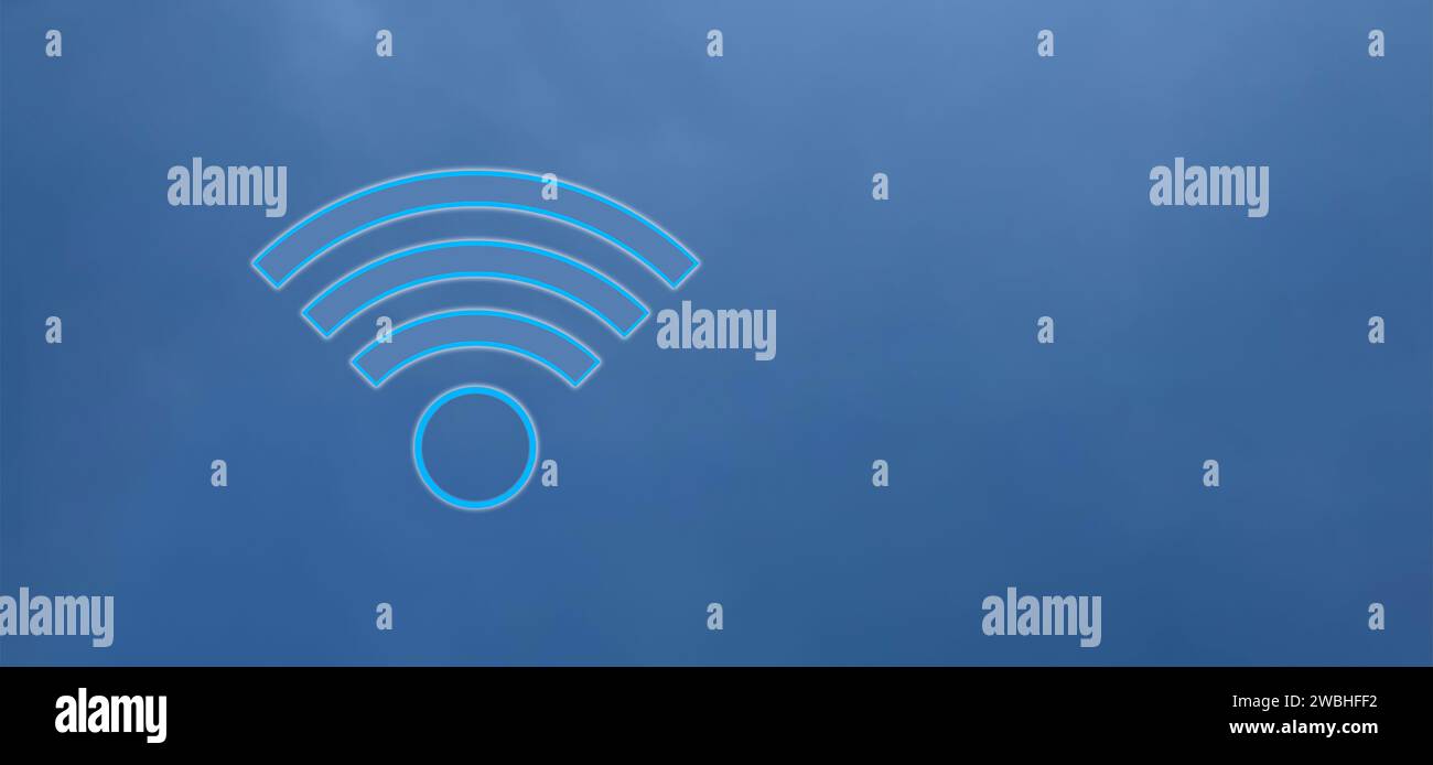 Wi-Fi-Symbol auf blauem Himmel Stockfoto