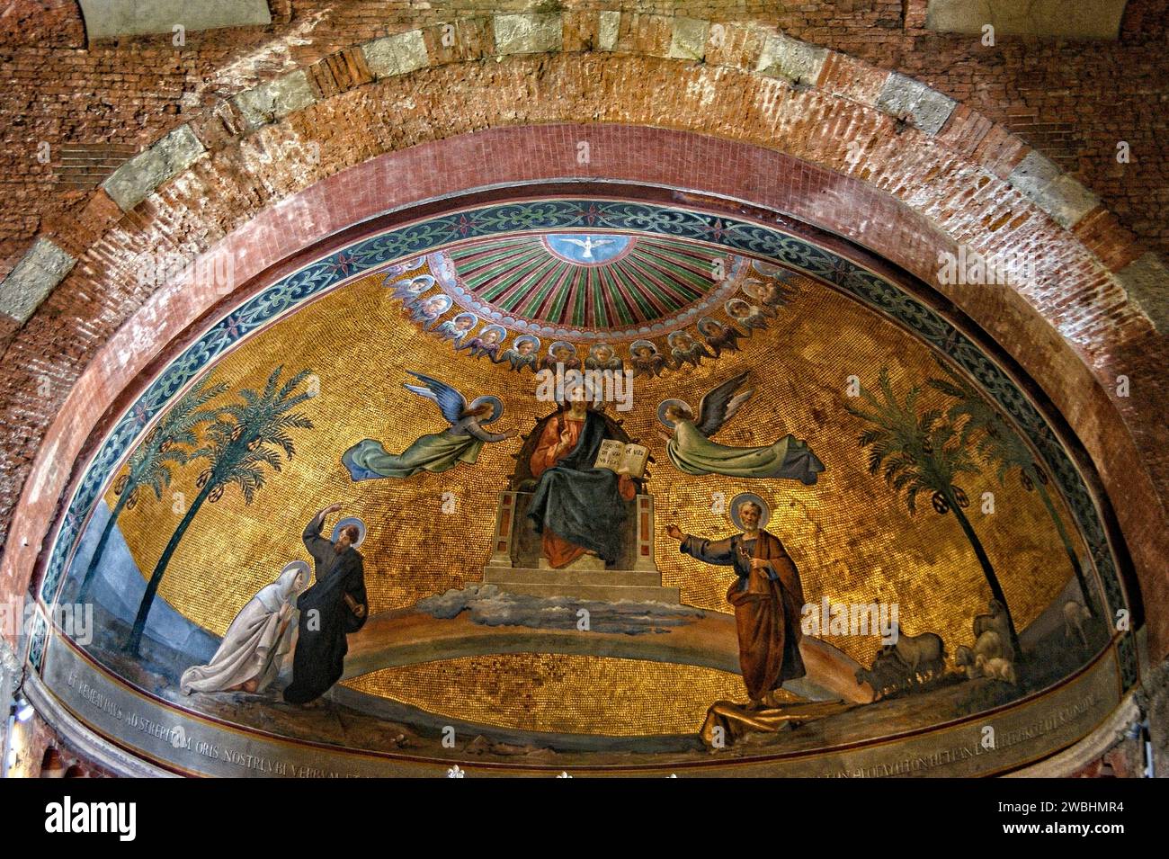 Italien Lombardei Pavia Pieve von San Pietro in Ciel D'Oro Mosaik im Gewölbe | Italien Lombardei Pavia Pieve von San Pietro in Ciel D'Oro Mosaik im Gewölbe Stockfoto