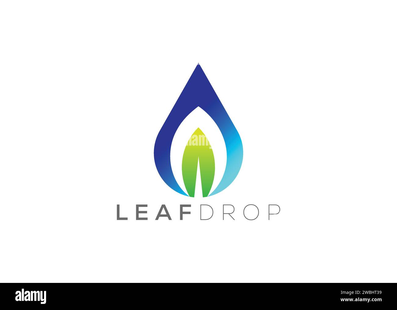 Wassertropfen und Green Leaf Logo Design Vektorvorlage. Vektor-Logo mit natürlichem Wassertropfen Stock Vektor