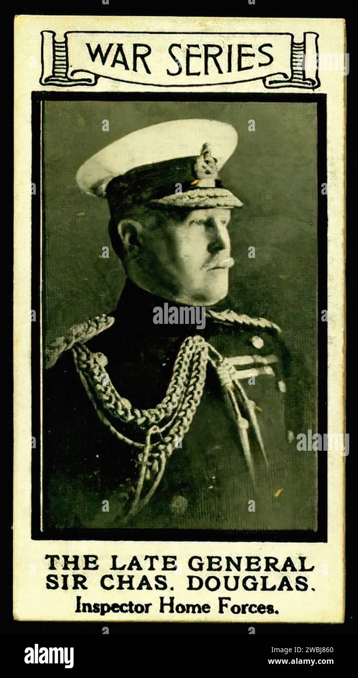 Der verstorbene General Sir Charles Douglas - Vintage-Zigarettenkarte Illustration Stockfoto