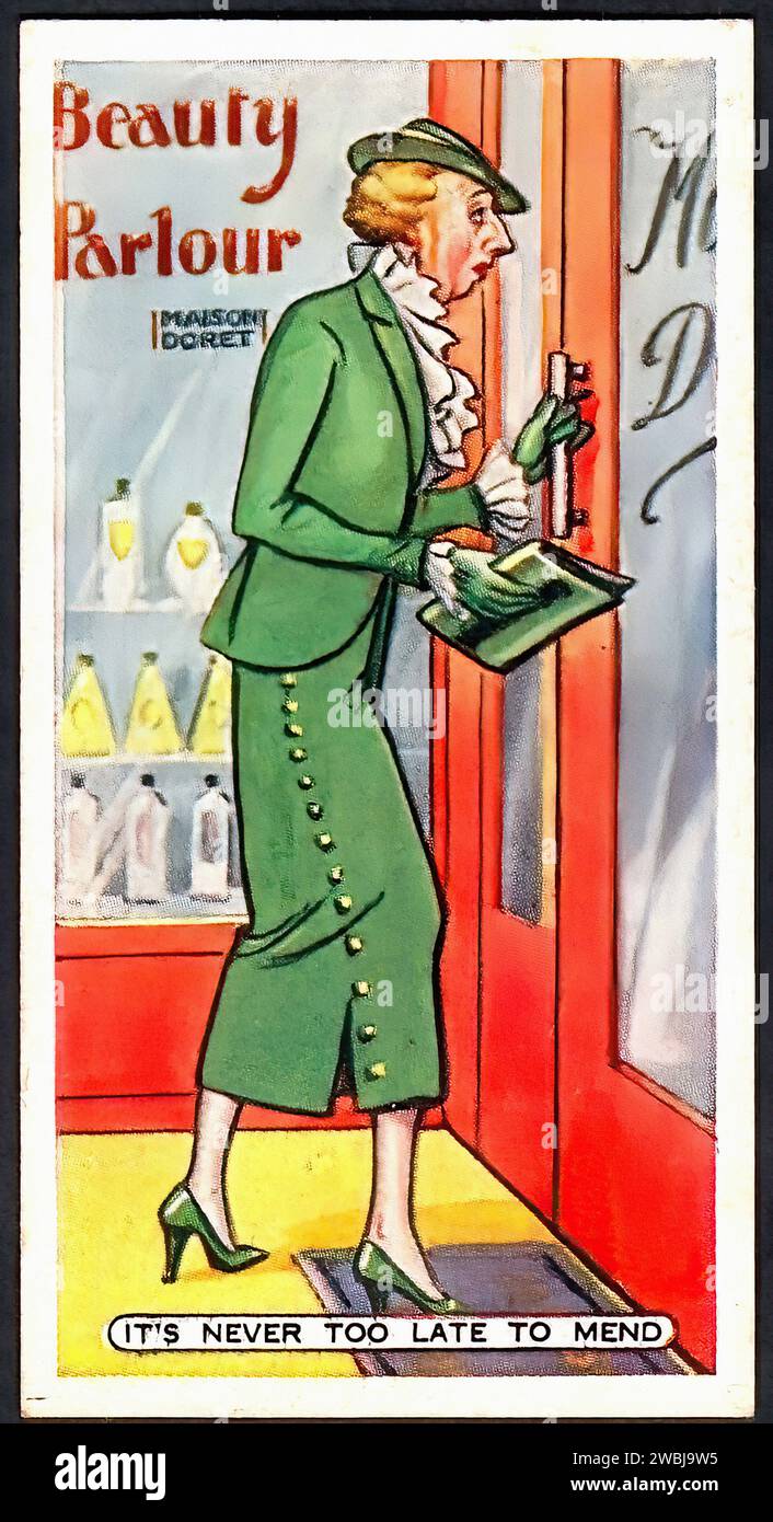 Es ist nie zu spät, um zu heilen - Vintage Zigarette Card Illustration Stockfoto