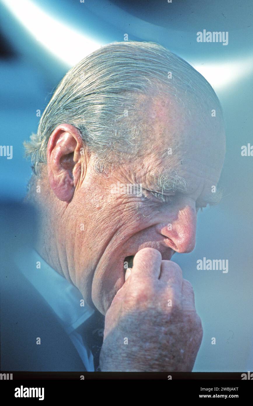 Prinz Philipp, Herzog von Edinburgh, besucht Khatanga, Sibirien, im Juli 1995 in Russland. Foto: Magnus Elander. Stockfoto