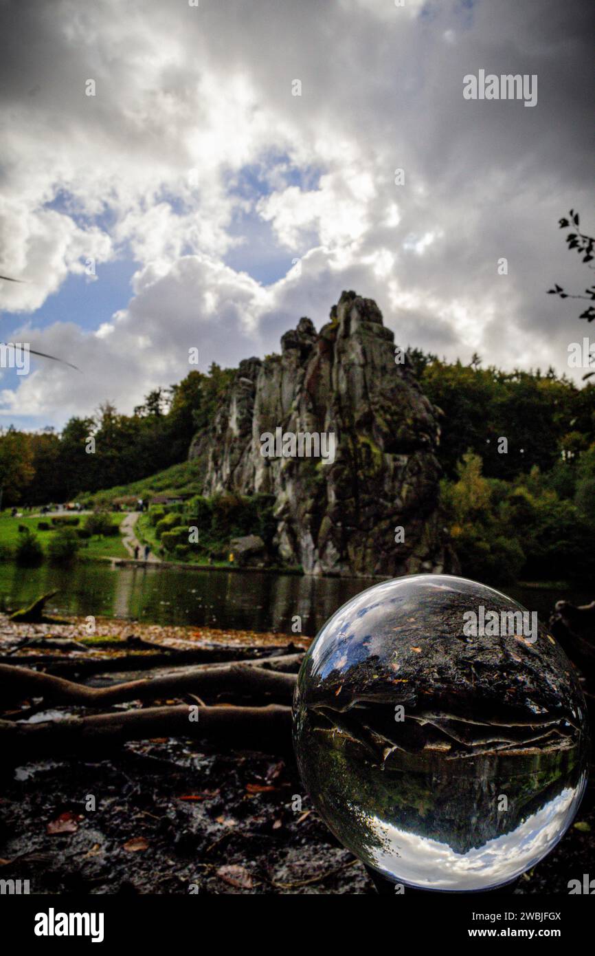 Die Externsteine in Horn-Bad-Meinsberg sind einfach schön anzusehen. Man kann dort auch Wunderbar Wandern gehen. Stockfoto