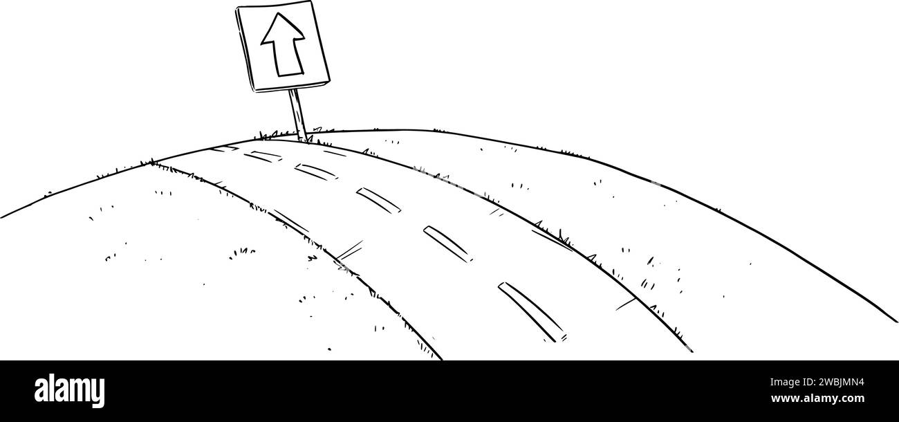 Straße oder Weg vorwärts, Vektor-Cartoon-Illustration Stock Vektor