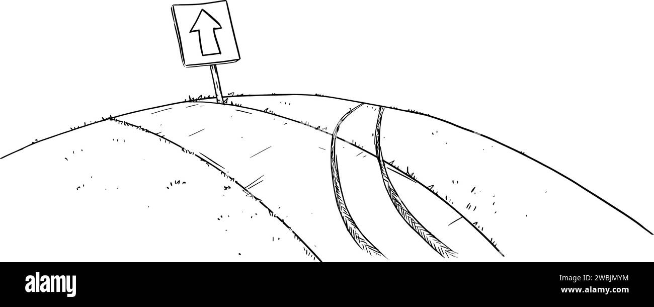 Der Weg nach vorne und dein Weg, Vektor-Cartoon-Illustration Stock Vektor