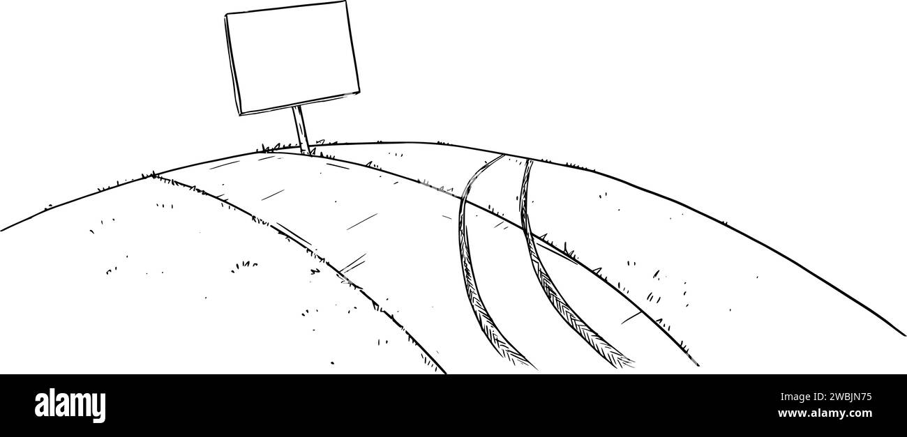 Der Weg nach vorne und dein Weg, Vektor-Cartoon-Illustration Stock Vektor